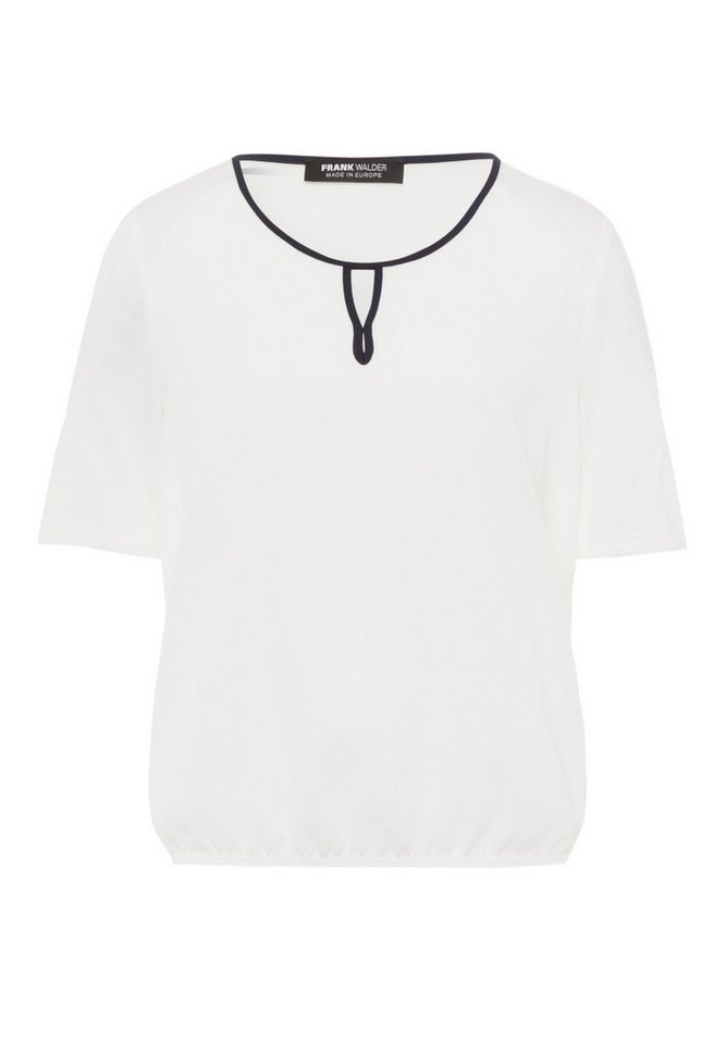FRANK WALDER Kurzarmbluse - leichte Kurzarmbluse mit Kontrast-Akzent am Ausschnitt von FRANK WALDER