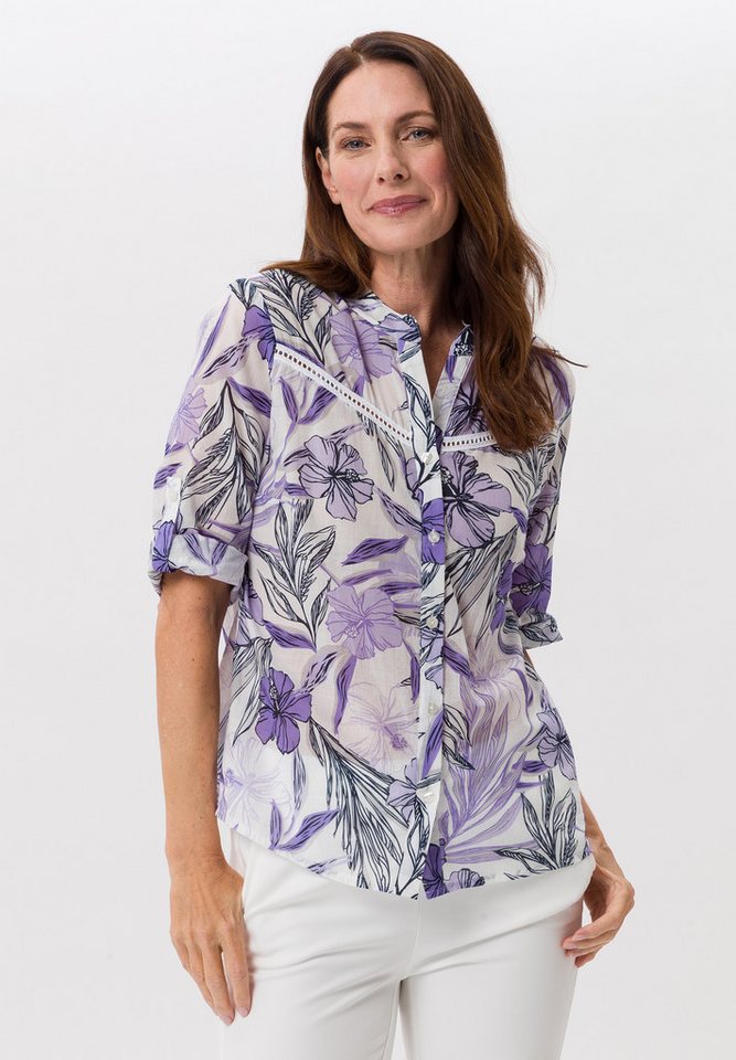 FRANK WALDER Kurzarmbluse mit zartem Blütenprint von FRANK WALDER