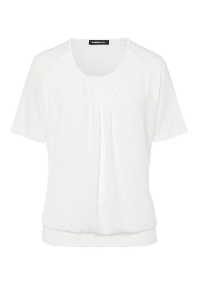 FRANK WALDER Kurzarmbluse - Bluse - Blusenshirt mit modischer Faltenpartie vorne von FRANK WALDER