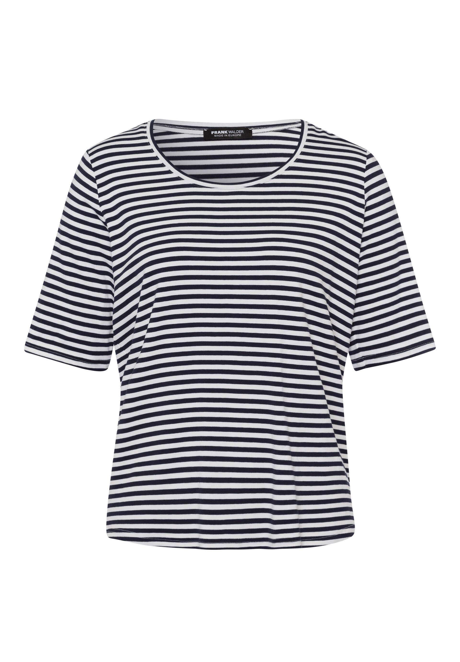 FRANK WALDER - Kurzarmshirt LOVE AT FIRST SIGHT mit klassischem Streifendesign ecru/ink - Gr. - 40 von FRANK WALDER