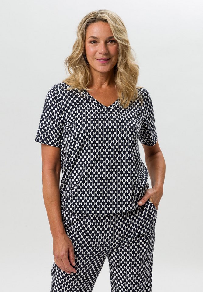 FRANK WALDER Kurzarmshirt mit graphischem Blickfangprint von FRANK WALDER