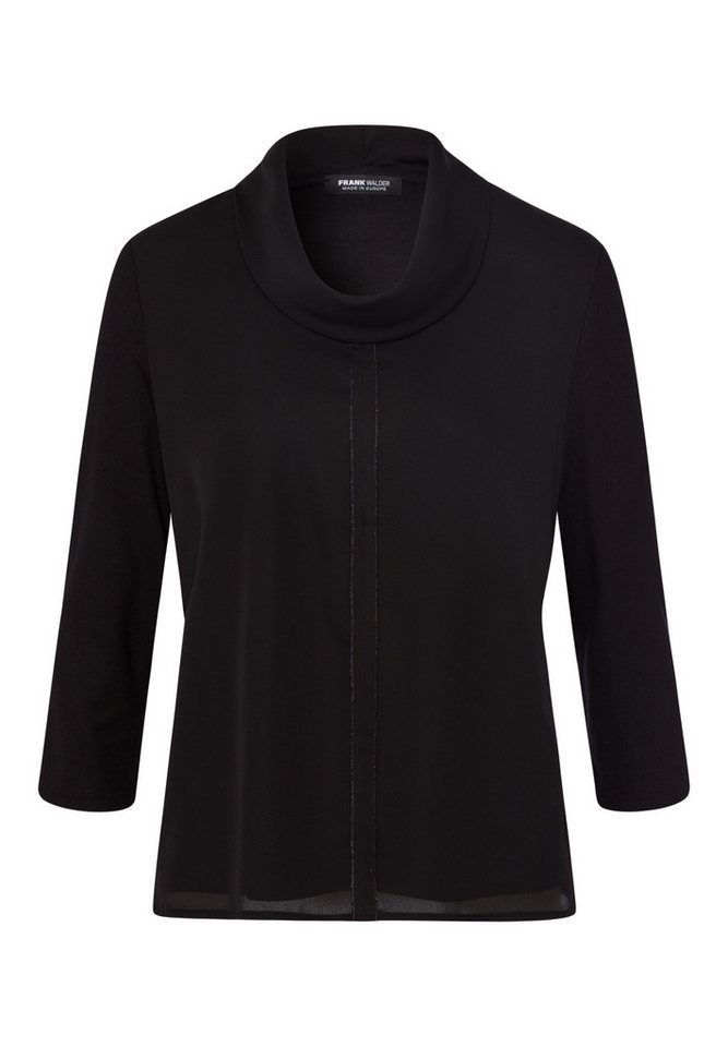 FRANK WALDER Langarmbluse - feminines Blusenshirt in Unifarbe mit Ziernaht und fallenedem Kragen von FRANK WALDER