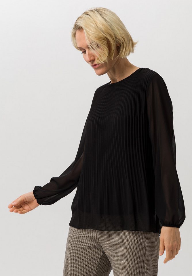 FRANK WALDER Langarmbluse mit Plissee-Struktur von FRANK WALDER