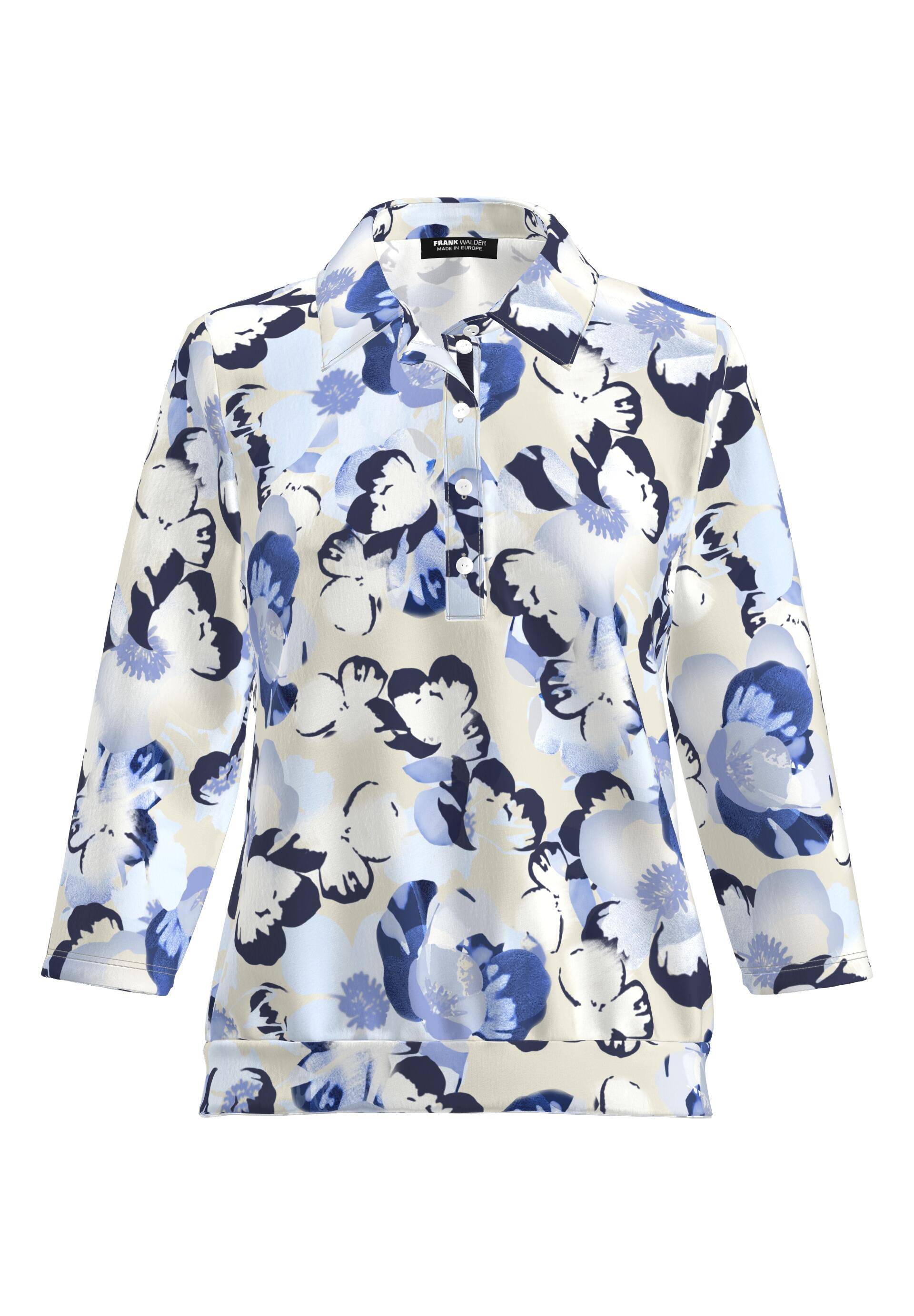 FRANK WALDER - Poloshirt NOS aus Ecovero Viskose light aqua/pacific blue - Gr. - 40 von FRANK WALDER