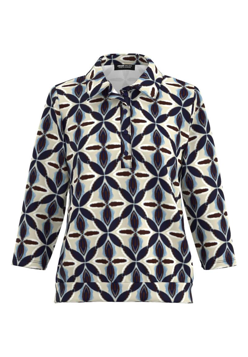 FRANK WALDER - Poloshirt NOS mit Schmuckband french blue/ink/sand/ecru - Gr. - 36 von FRANK WALDER