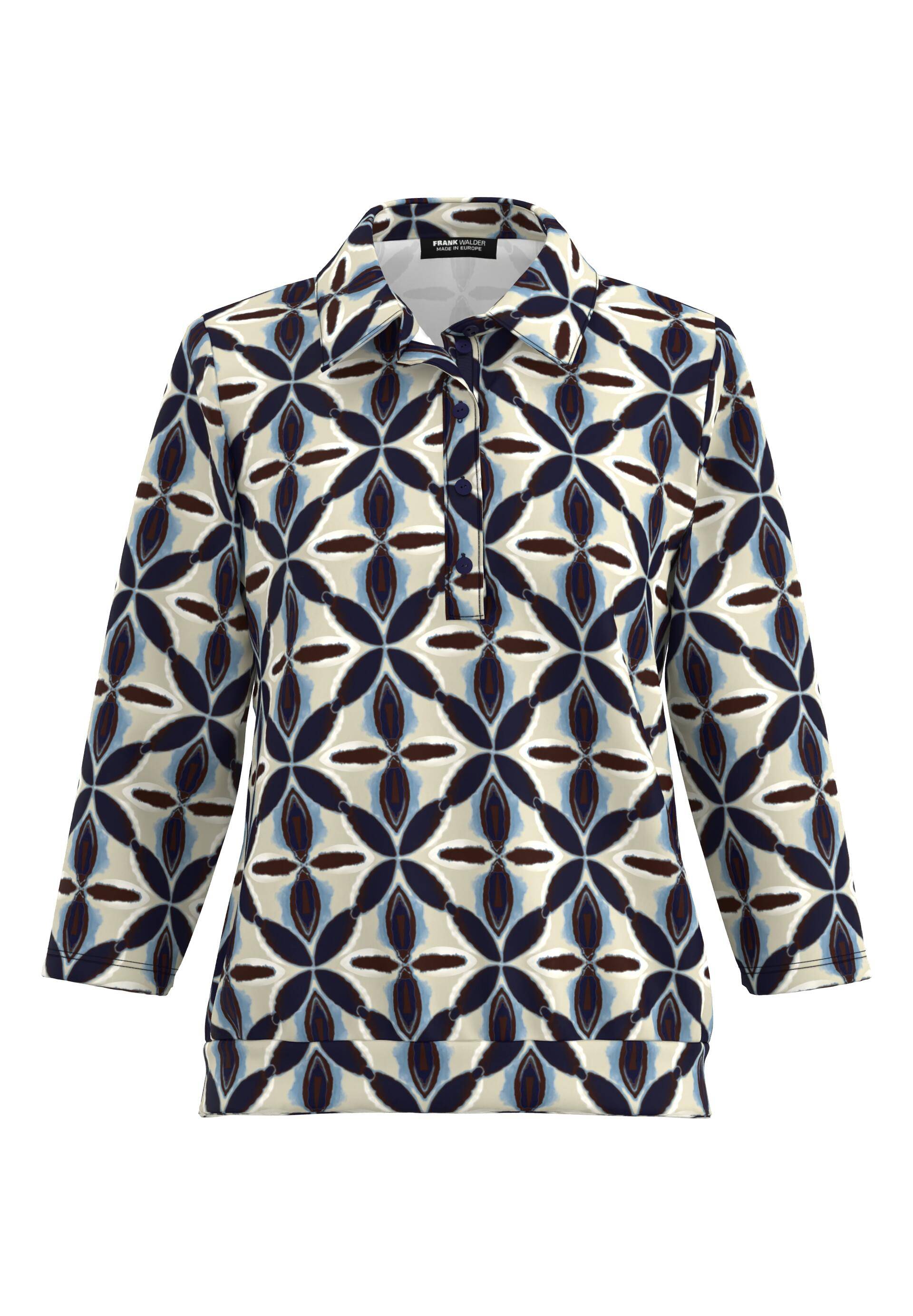 FRANK WALDER - Poloshirt NOS mit Schmuckband french blue/ink/sand/ecru - Gr. - 42 von FRANK WALDER