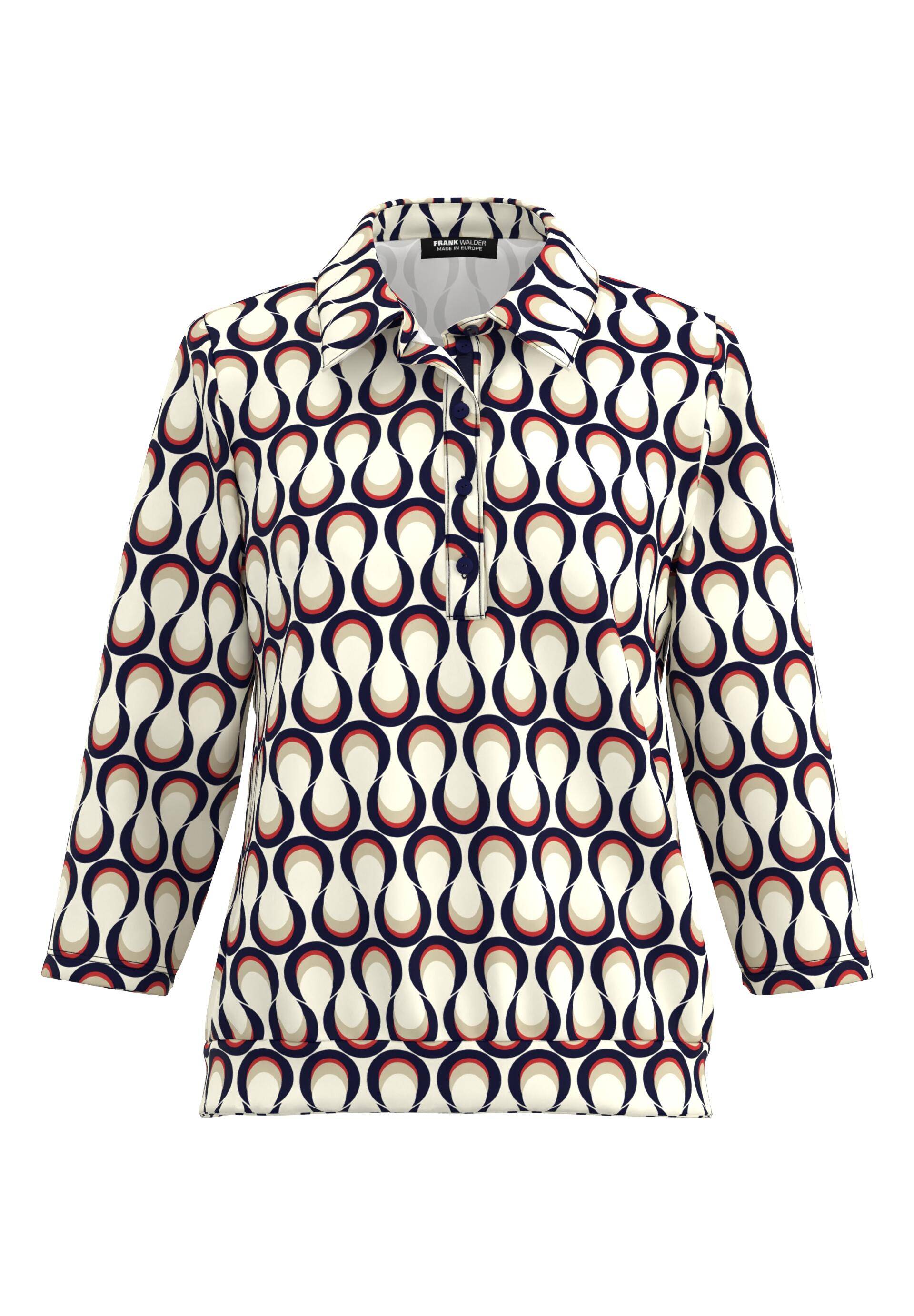 FRANK WALDER - Poloshirt NOS mit Schmuckband merlot/ink/ecru - Gr. - 40 von FRANK WALDER