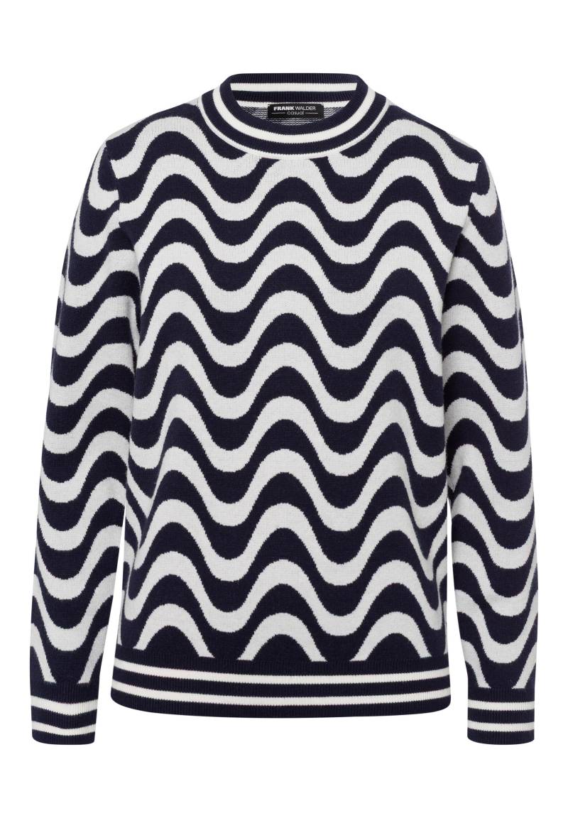 FRANK WALDER - Pullover CASUAL mit graphischen Muster ink/ecru - Gr. - 44 von FRANK WALDER