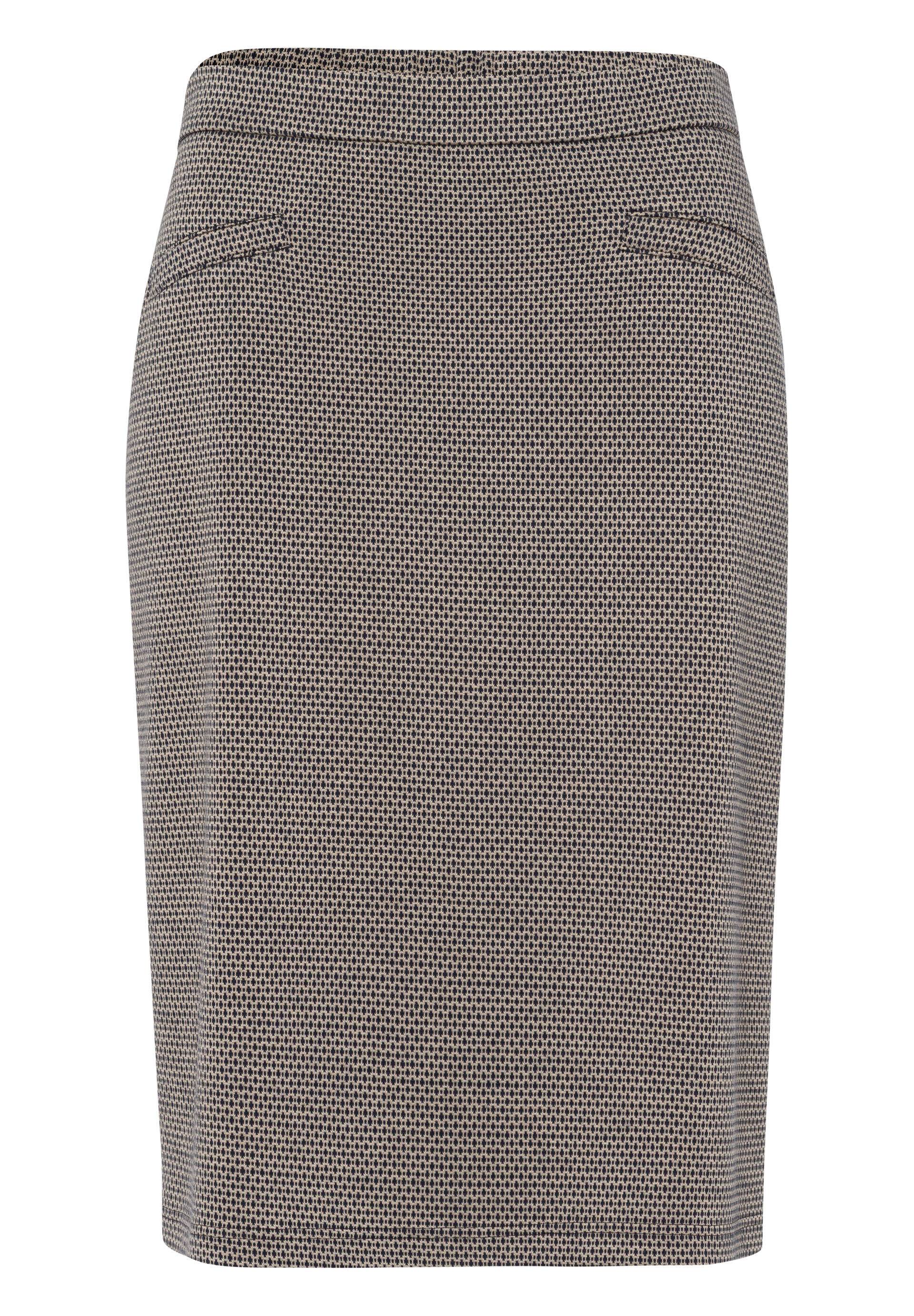 FRANK WALDER - Rock CAFÉ AU BLEU aus modischem Mix-Fancy-Jersey ink/ecru - Gr. - 40 von FRANK WALDER