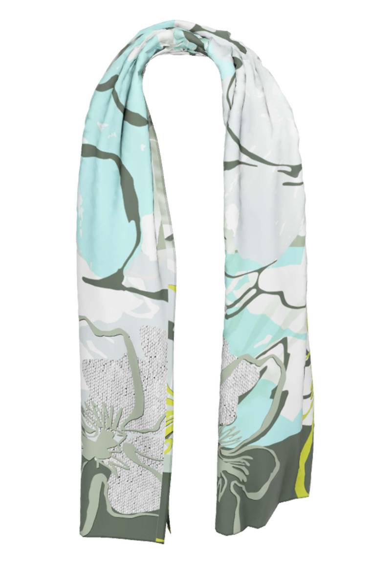 FRANK WALDER - Schal CARIBBEAN DREAM mit modernem Print ecru/khaki/blue lagoon - Gr. - 0 von FRANK WALDER