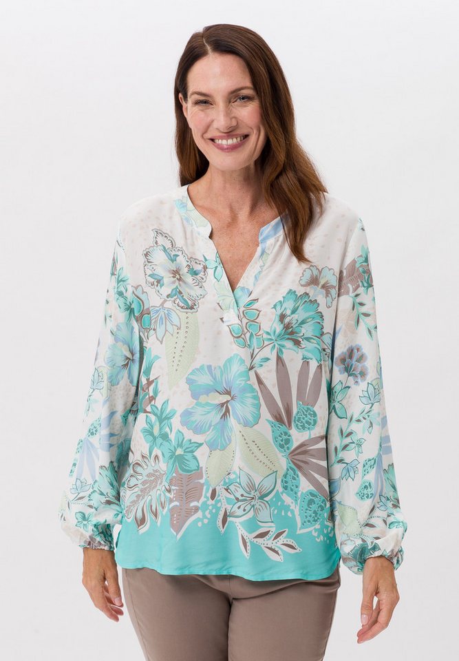 FRANK WALDER Schlupfbluse mit sommerlichen Panneauxprint von FRANK WALDER