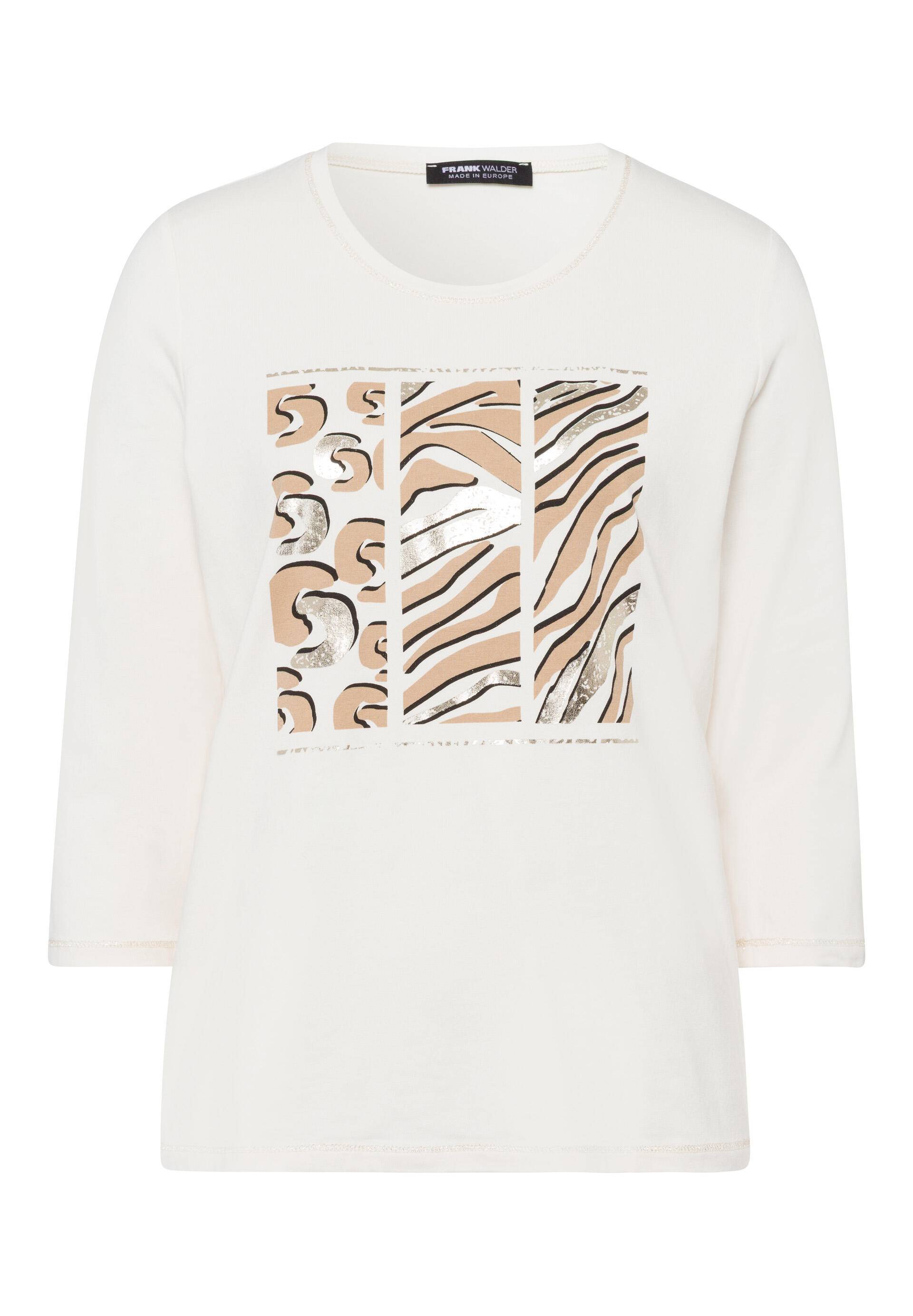 FRANK WALDER - Shirt CARAMEL CHIC mit Placement-Print ecru/cashew/schwarz - Gr. - 40 von FRANK WALDER