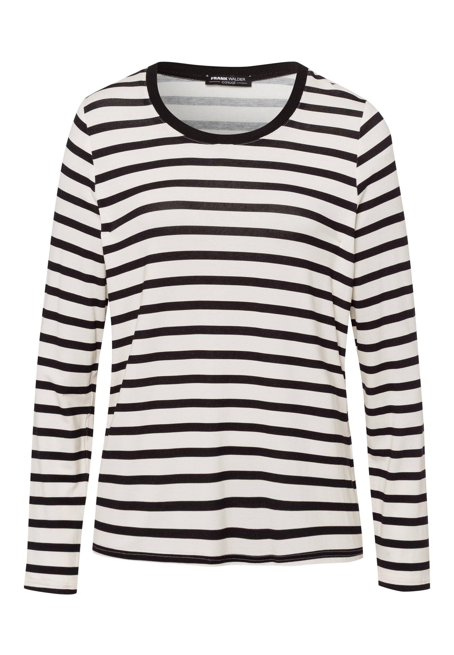 FRANK WALDER - Shirt CASUAL im modernen Streifenmuster ecru/schwarz - Gr. - 36 von FRANK WALDER