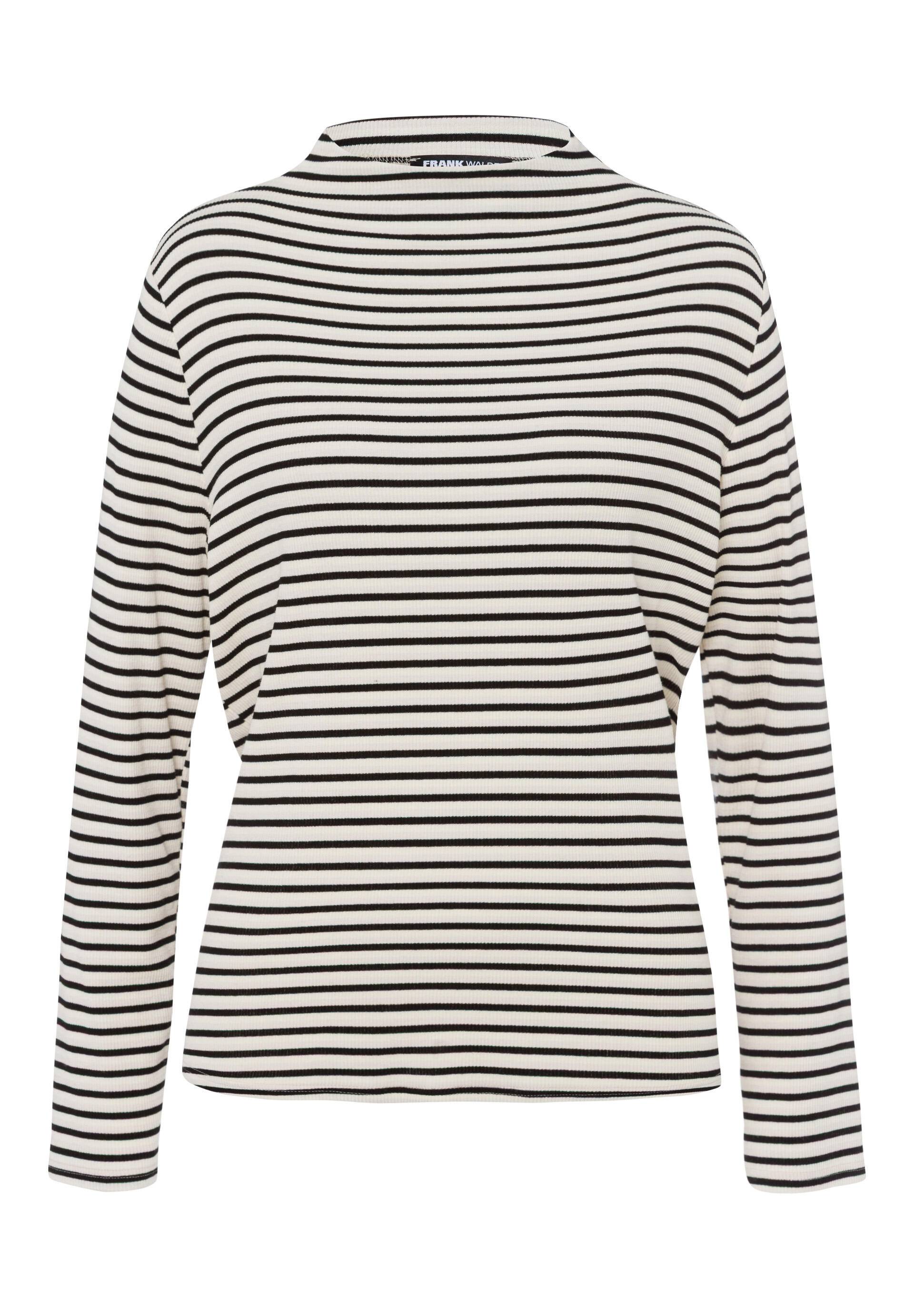 FRANK WALDER - Shirt CASUAL in Rippenoptik schwarz/ecru - Gr. - 42 von FRANK WALDER
