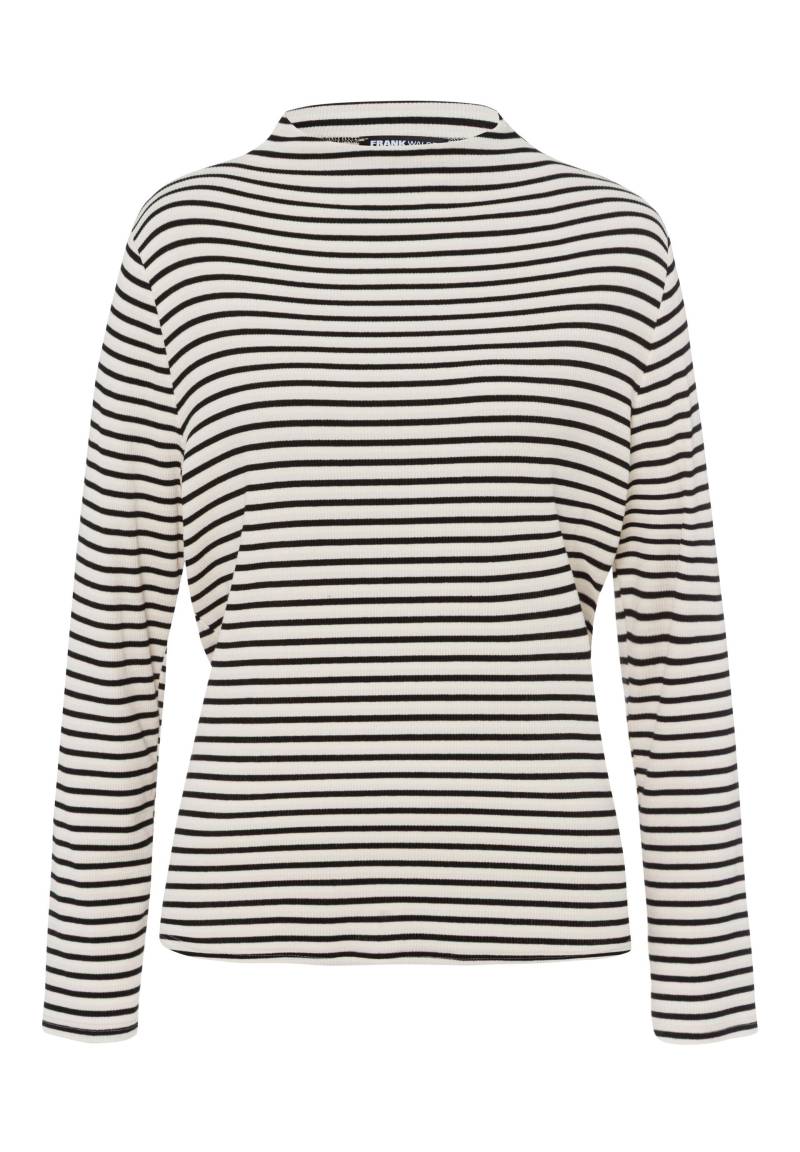 FRANK WALDER - Shirt CASUAL in Rippenoptik schwarz/ecru - Gr. - 42 von FRANK WALDER