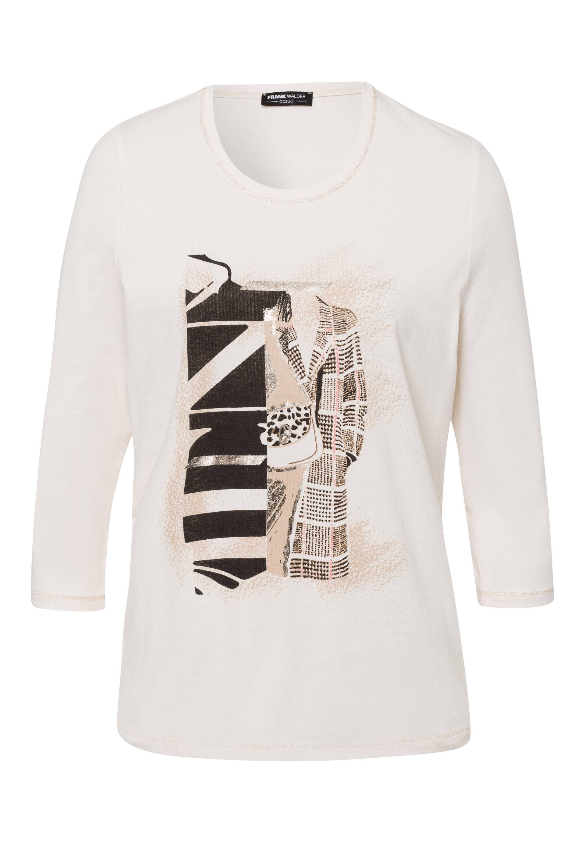 FRANK WALDER - Shirt CASUAL mit Placement-Print marone/ecru - Gr. - 48 von FRANK WALDER