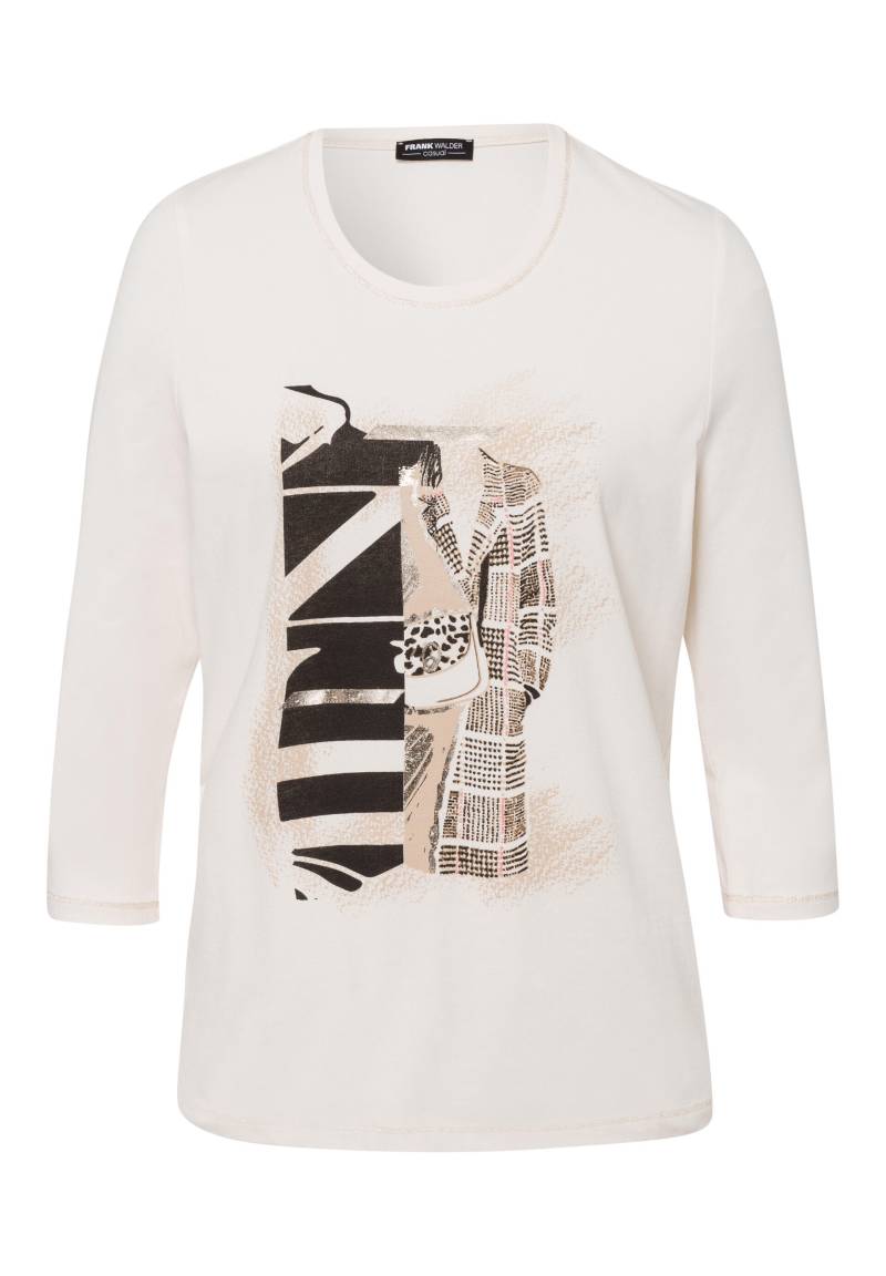 FRANK WALDER - Shirt CASUAL mit Placement-Print marone/ecru - Gr. - 48 von FRANK WALDER