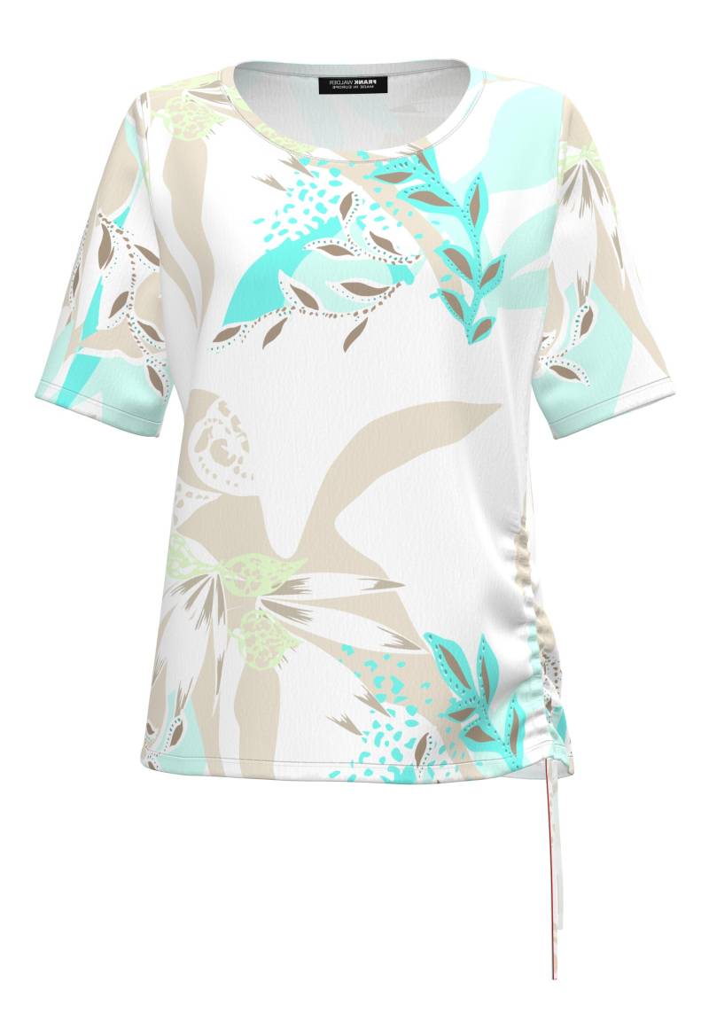 FRANK WALDER - Shirt EXOTIC JUNGLE mit wunderschönem Blütendruck fresh mint/iced coffee/ecru - Gr. - 40 von FRANK WALDER