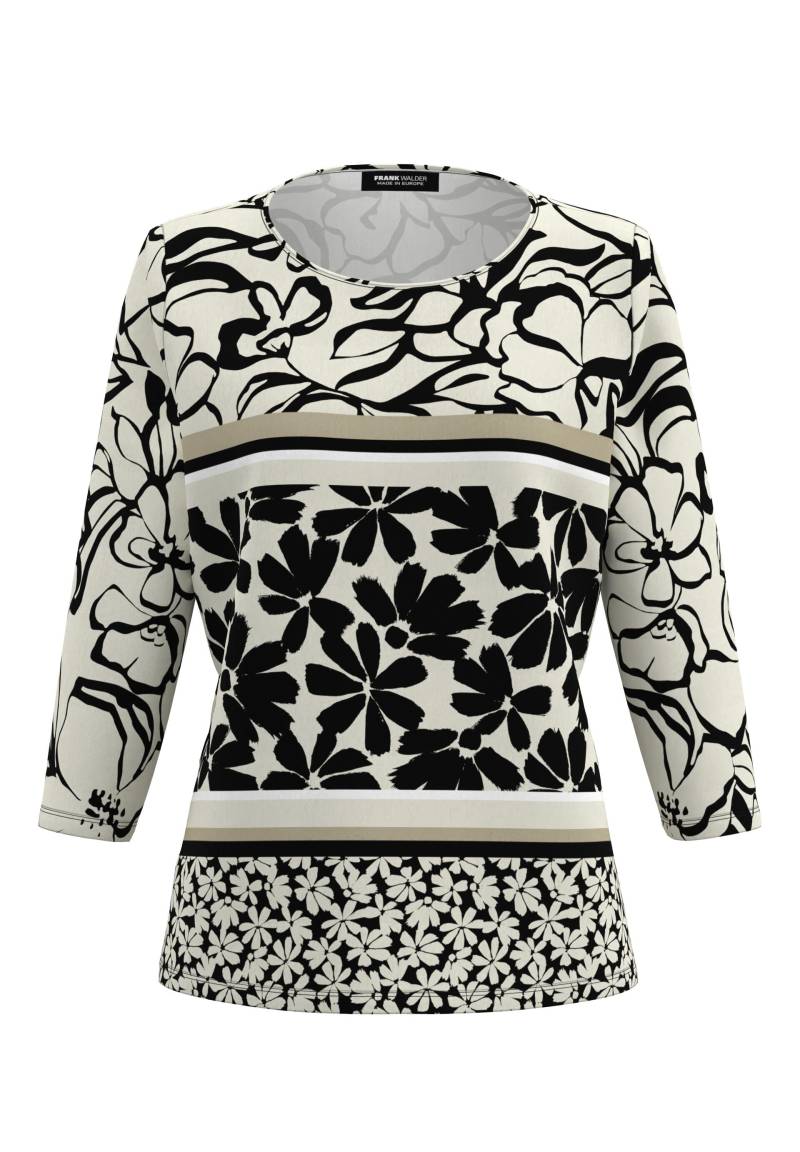 FRANK WALDER - Shirt MONOCHROME ESSENCE mit Panneauxprint ecru/cashew/schwarz - Gr. - 40 von FRANK WALDER