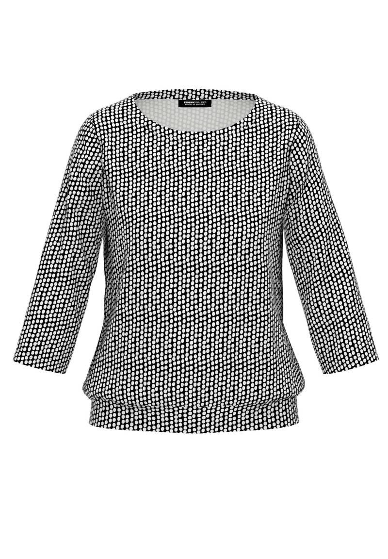 FRANK WALDER - Shirt NOS aus hochwertiger Viskose schwarz/ecru - Gr. - 48 von FRANK WALDER