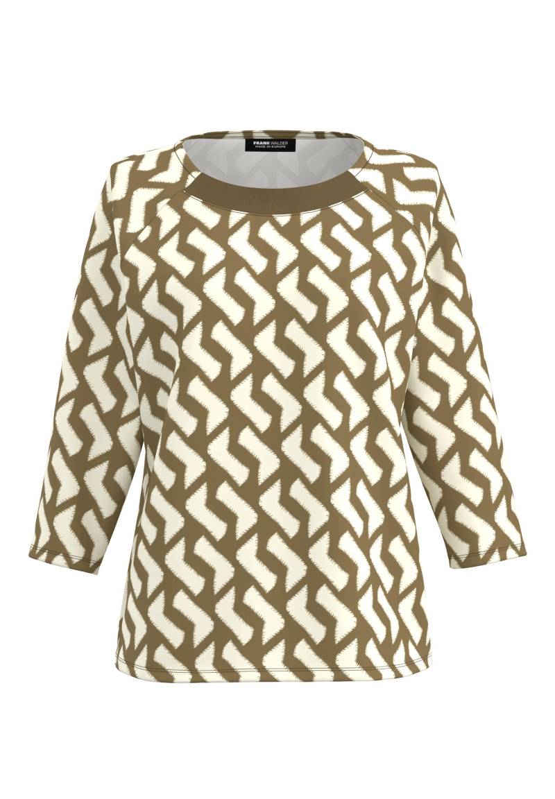 FRANK WALDER - Shirt NOS mit Strickbündchen ecru/marone - Gr. - 40 von FRANK WALDER