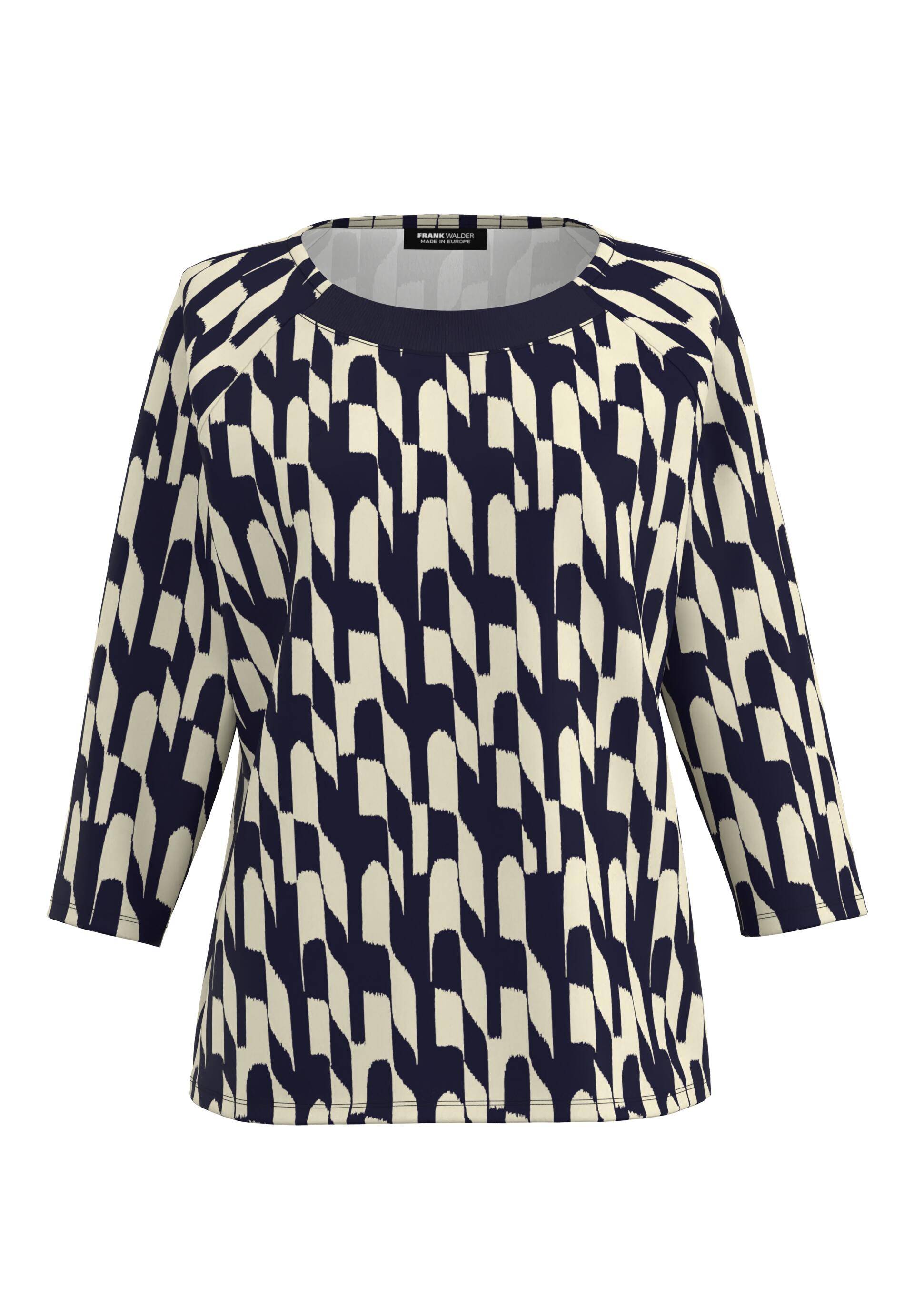 FRANK WALDER - Shirt NOS mit Strickbündchen ink/sand - Gr. - 38 von FRANK WALDER