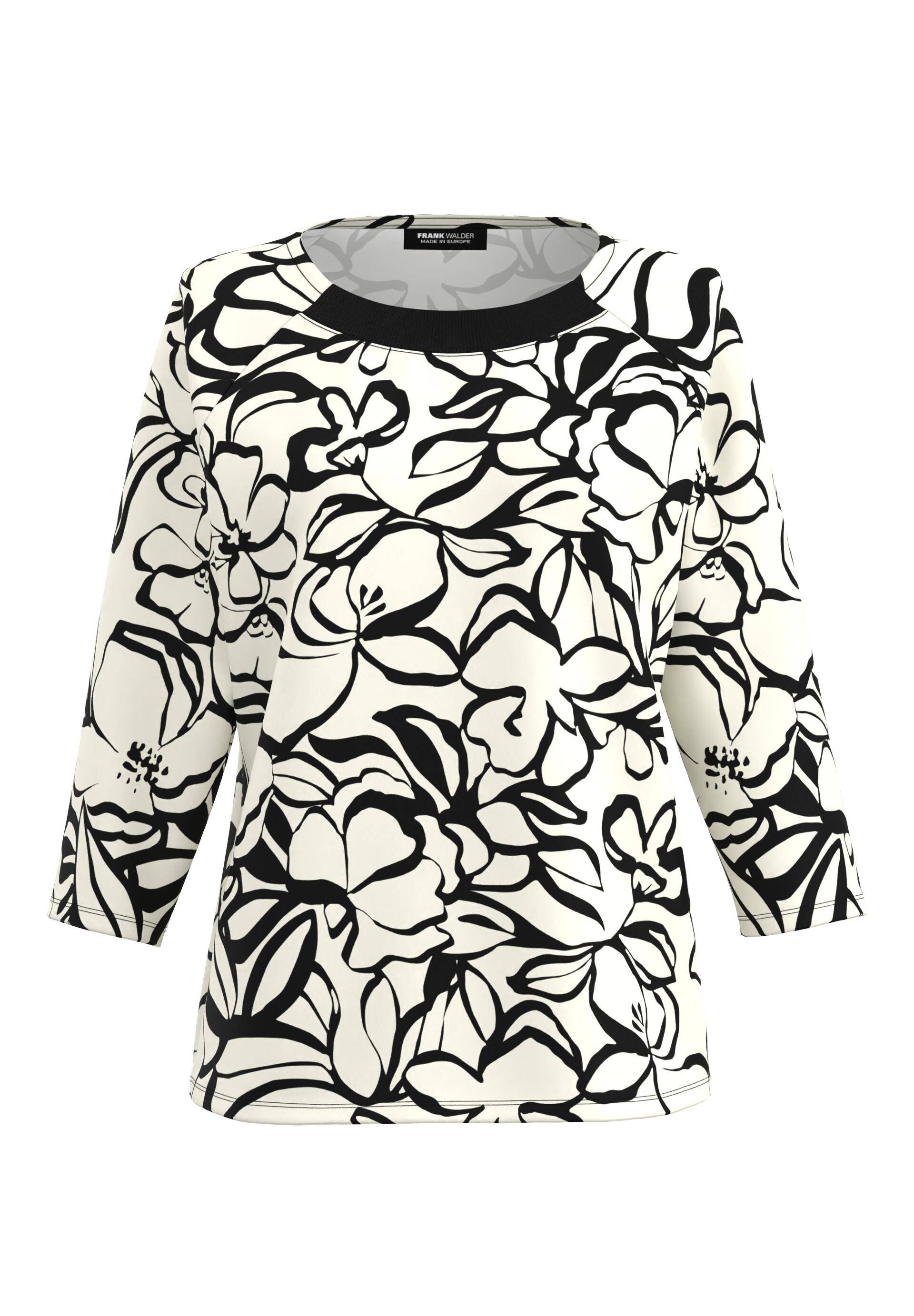 FRANK WALDER - Shirt NOS mit Strickbündchen schwarz/ecru - Gr. - 38 von FRANK WALDER