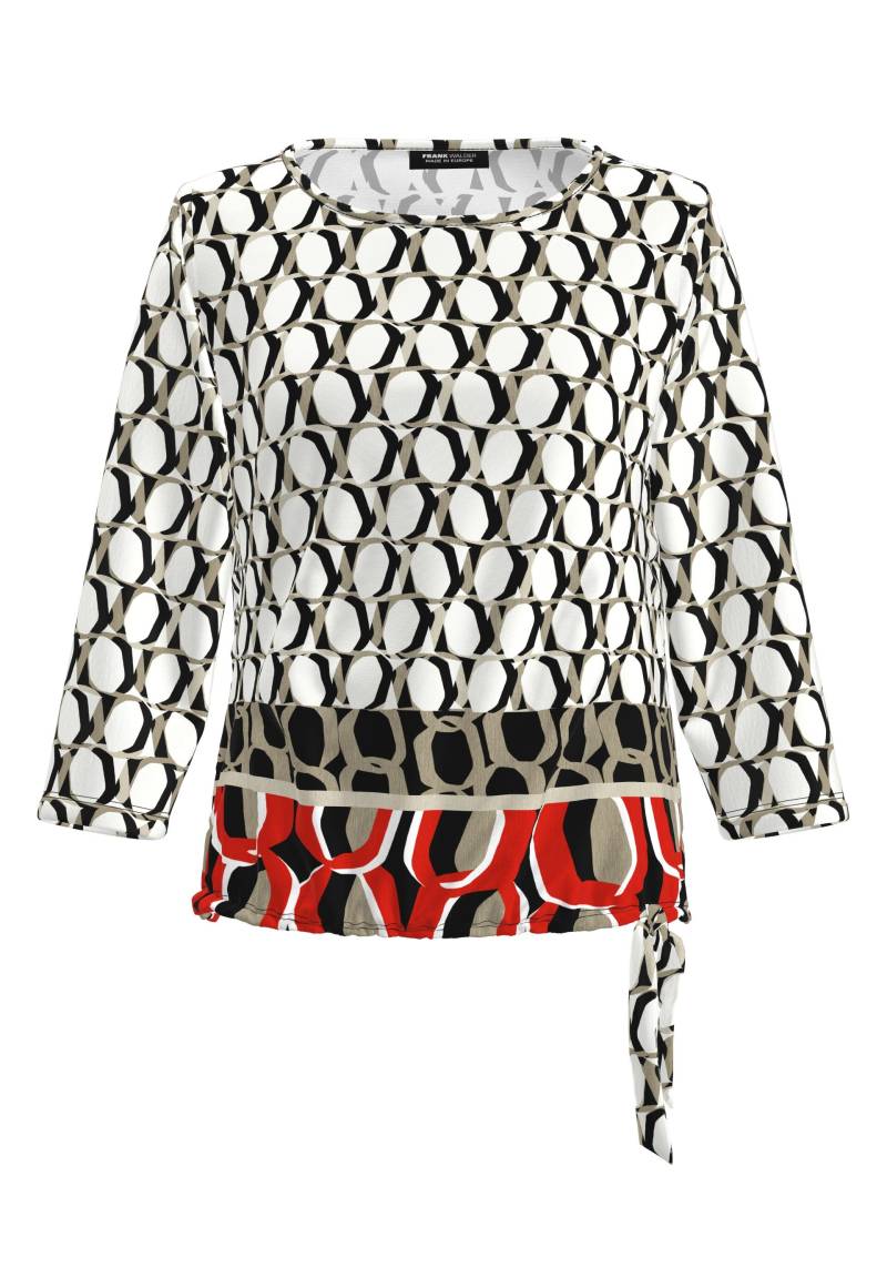 FRANK WALDER - Shirt NOS mit charmantem Panneaux-Print ecru/schwarz/sandstone/cranberry - Gr. - 38 von FRANK WALDER