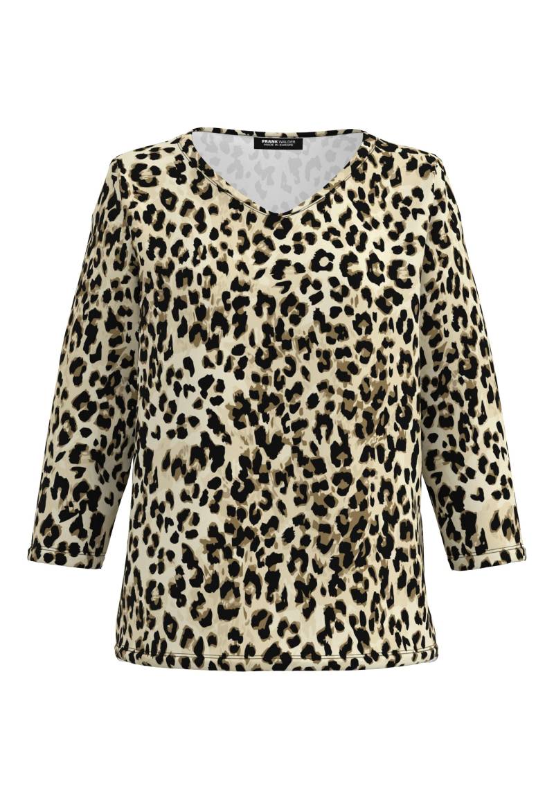 FRANK WALDER - Shirt NOS mit gerundetem V-Ausschnitt marone/cashew/ecru - Gr. - 36 von FRANK WALDER