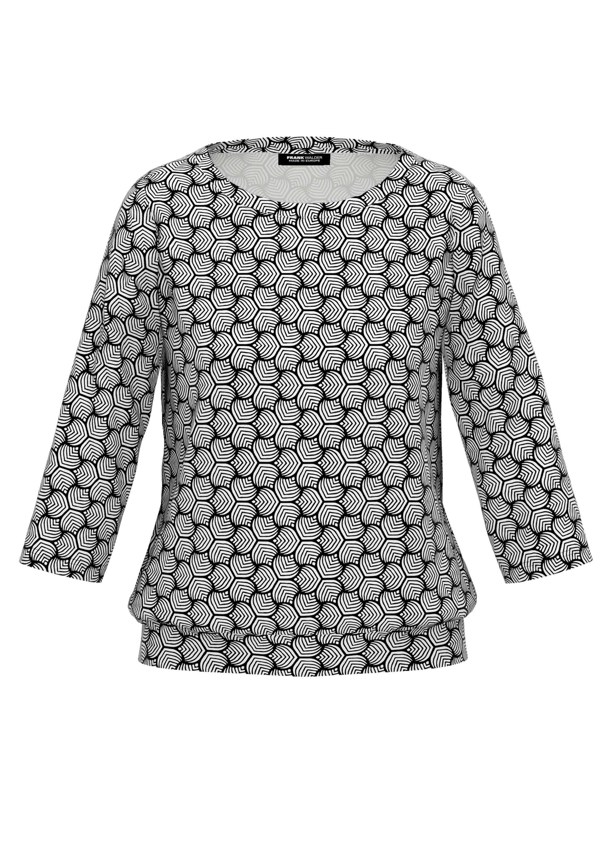 FRANK WALDER - Shirt NOS mit stilvoller Note schwarz/ecru - Gr. - 36 von FRANK WALDER