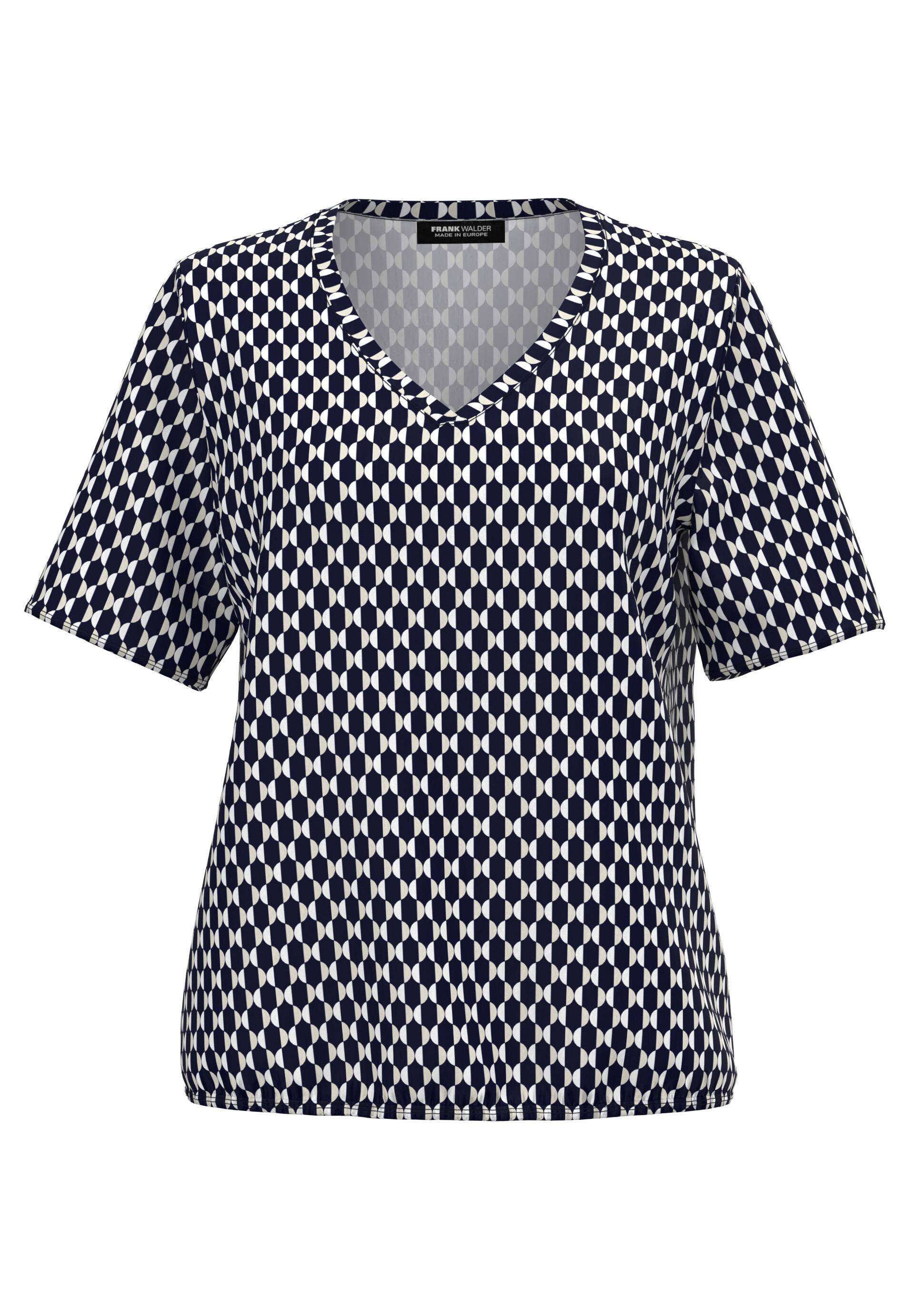 FRANK WALDER - Shirt SEASIDE SYMPHONY mit graphischem Blickfangprint ink/ecru - Gr. - 46 von FRANK WALDER