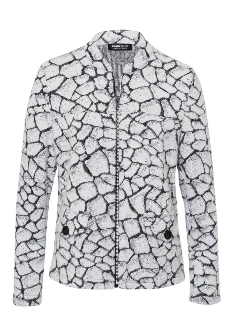 FRANK WALDER - Strickjacke NOS in modernem Fancy-Strick anthrazit/ecru - Gr. - 42 von FRANK WALDER