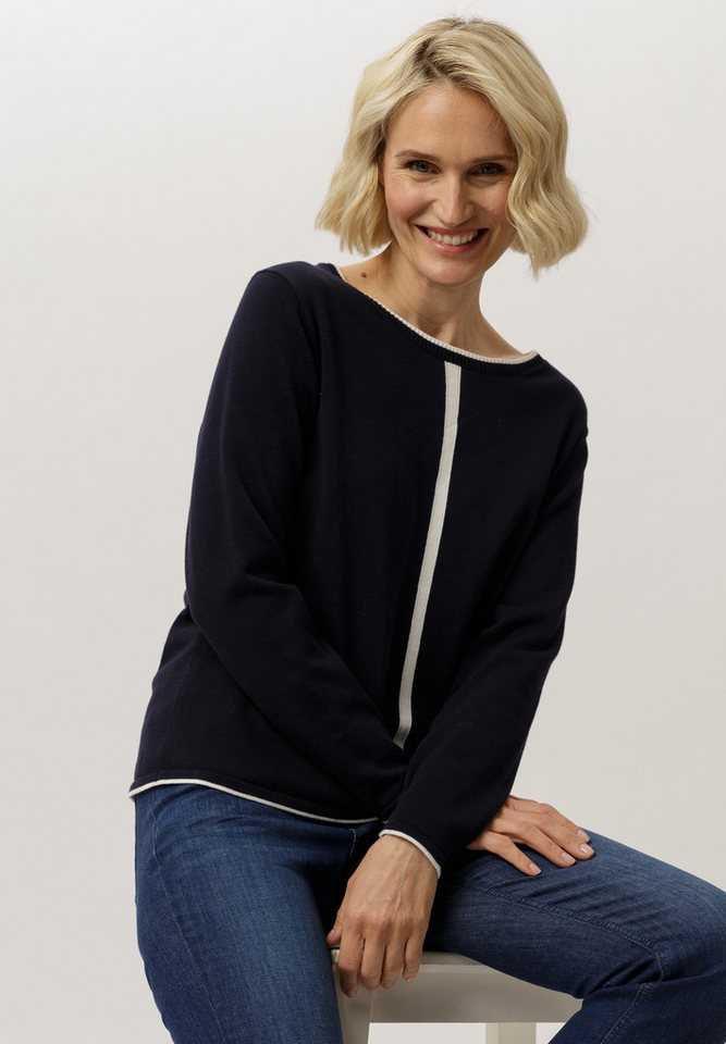 FRANK WALDER Strickpullover mit Farbakzent in Kontrast von FRANK WALDER