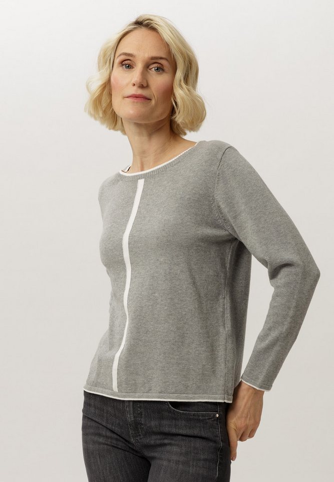 FRANK WALDER Strickpullover mit Farbakzent in Kontrast von FRANK WALDER