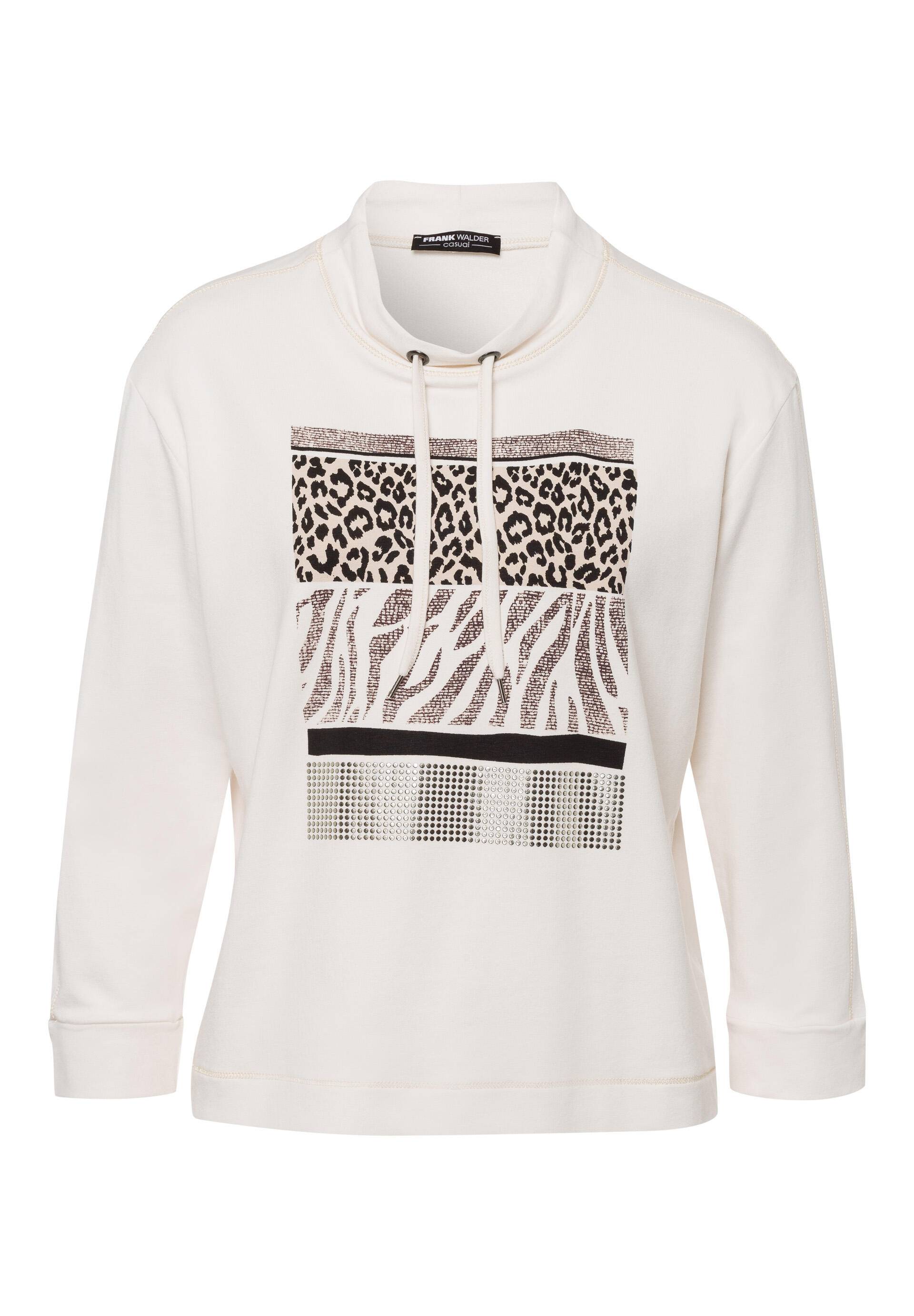 FRANK WALDER - Sweatshirt CASUAL mit Motivprint und Schmuck marone/cashew/sand - Gr. - 42 von FRANK WALDER