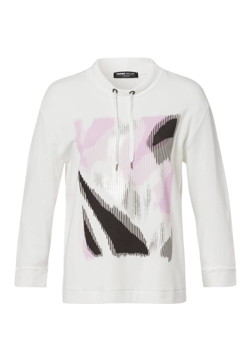 FRANK WALDER - Sweatshirt CASUAL mit Motivprint und Schmuck soft purple/ecru/anthrazit - Gr. - 40 von FRANK WALDER