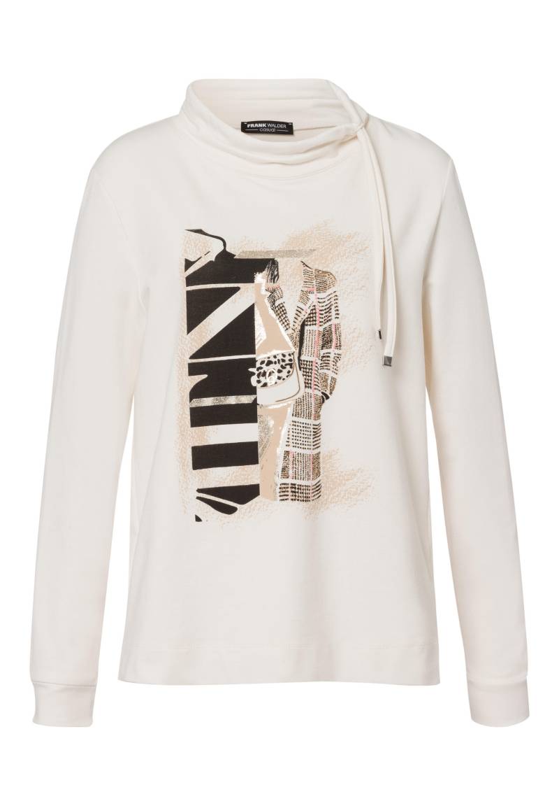 FRANK WALDER - Sweatshirt CASUAL mit Placement-Print marone/ecru - Gr. - 42 von FRANK WALDER