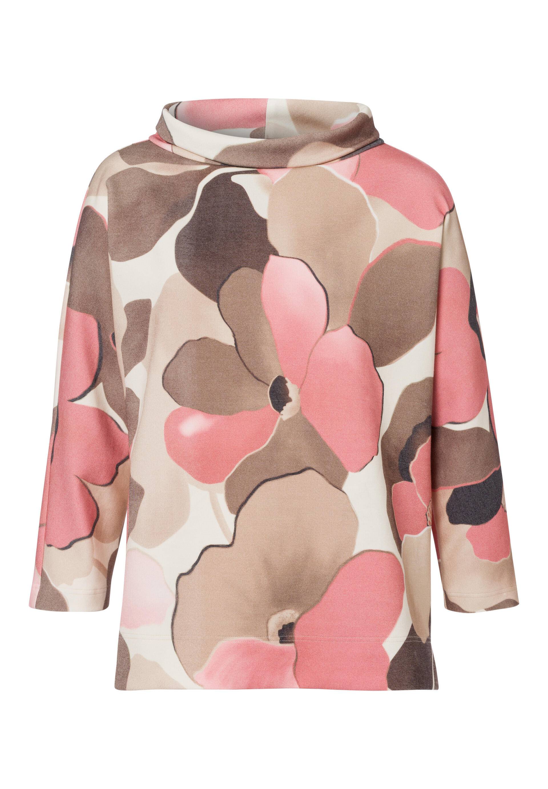 FRANK WALDER - Sweatshirt VELVET BLOOM mit vollflächigem Print melba/marone/ecru/cashew/sand - Gr. - 42 von FRANK WALDER