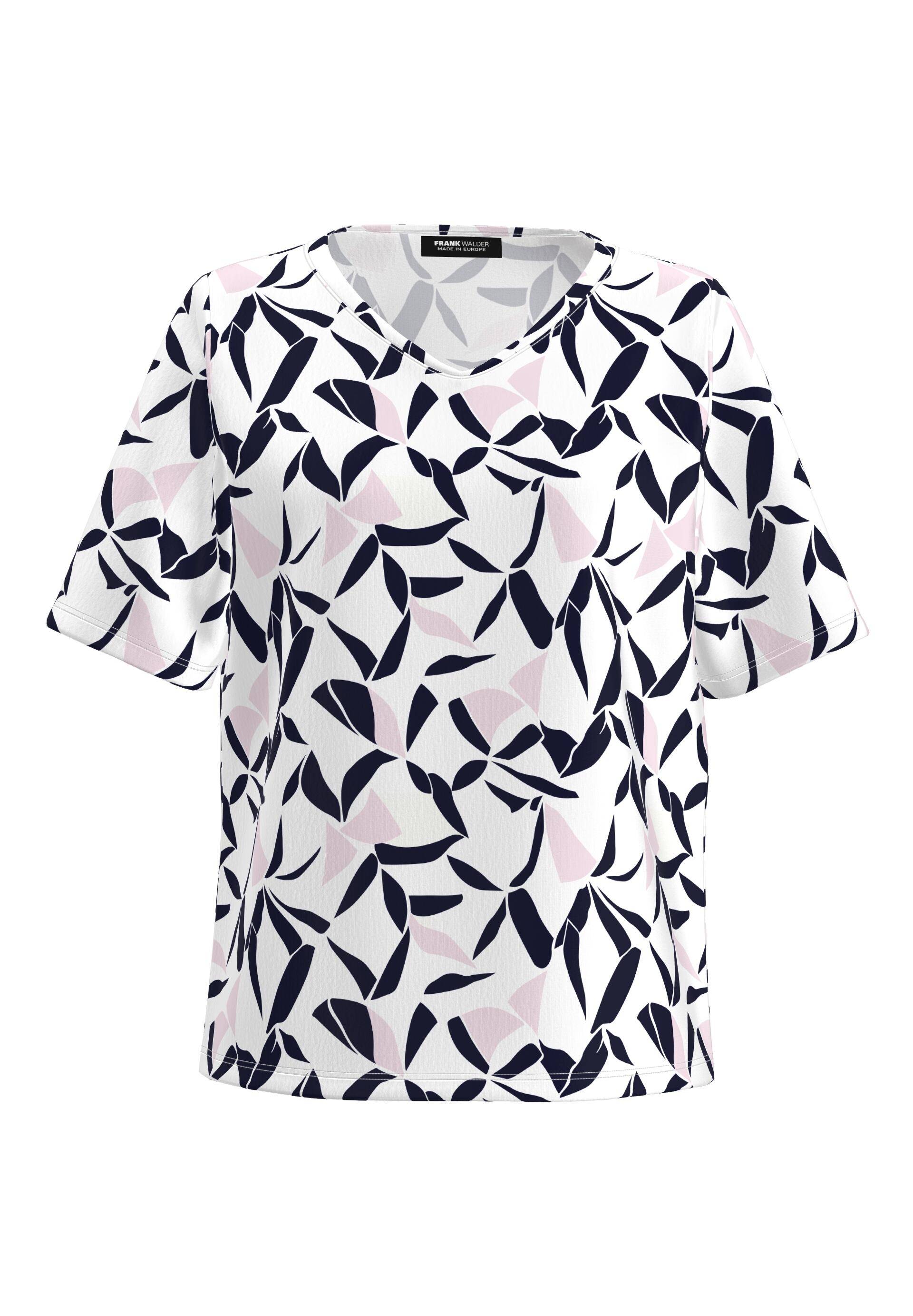 FRANK WALDER - T-Shirt NOS aus Ecovero Viskose ecru/ink/rosé - Gr. - 38 von FRANK WALDER