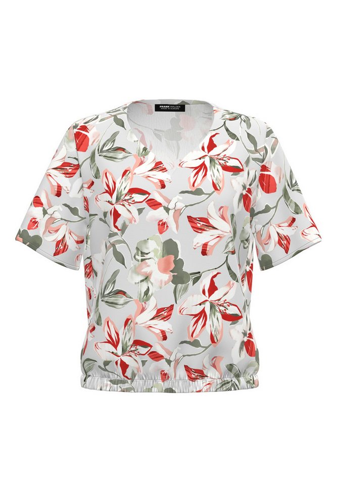 FRANK WALDER T-Shirt - lockere Kurzarmbluse in floralem Muster mit V-Ausschnitt von FRANK WALDER