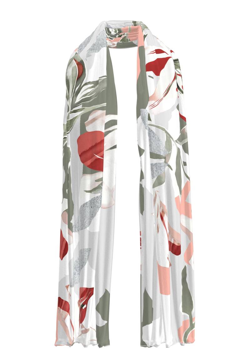 FRANK WALDER - Tuch FLOWER HARMONY mit sommerlichem Druck salbei/silber/cherry - Gr. - 0 von FRANK WALDER