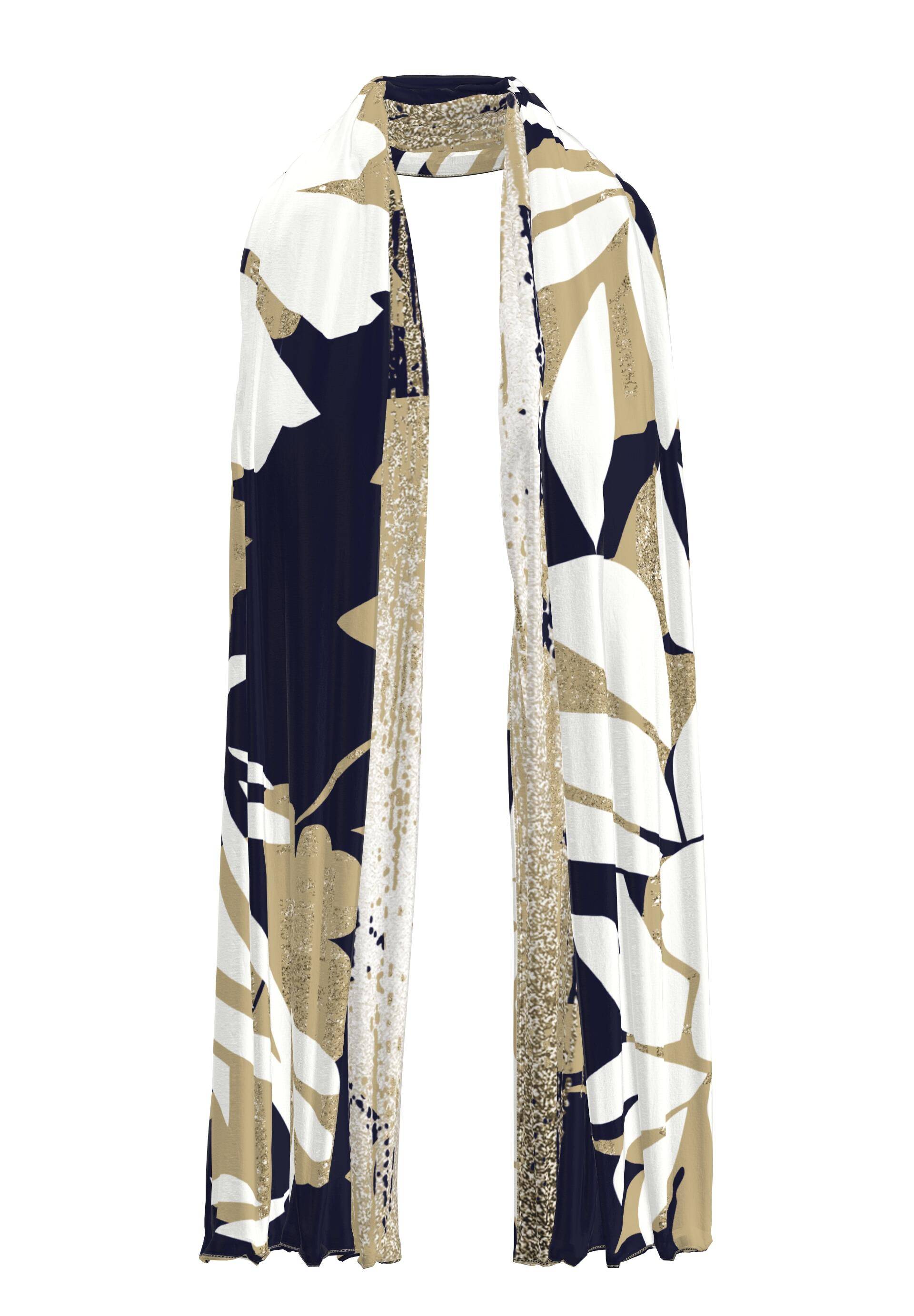 FRANK WALDER - Tuch NEW INSPIRATION mit grafischen Elementen camel/ink/ecru - Gr. - 0 von FRANK WALDER