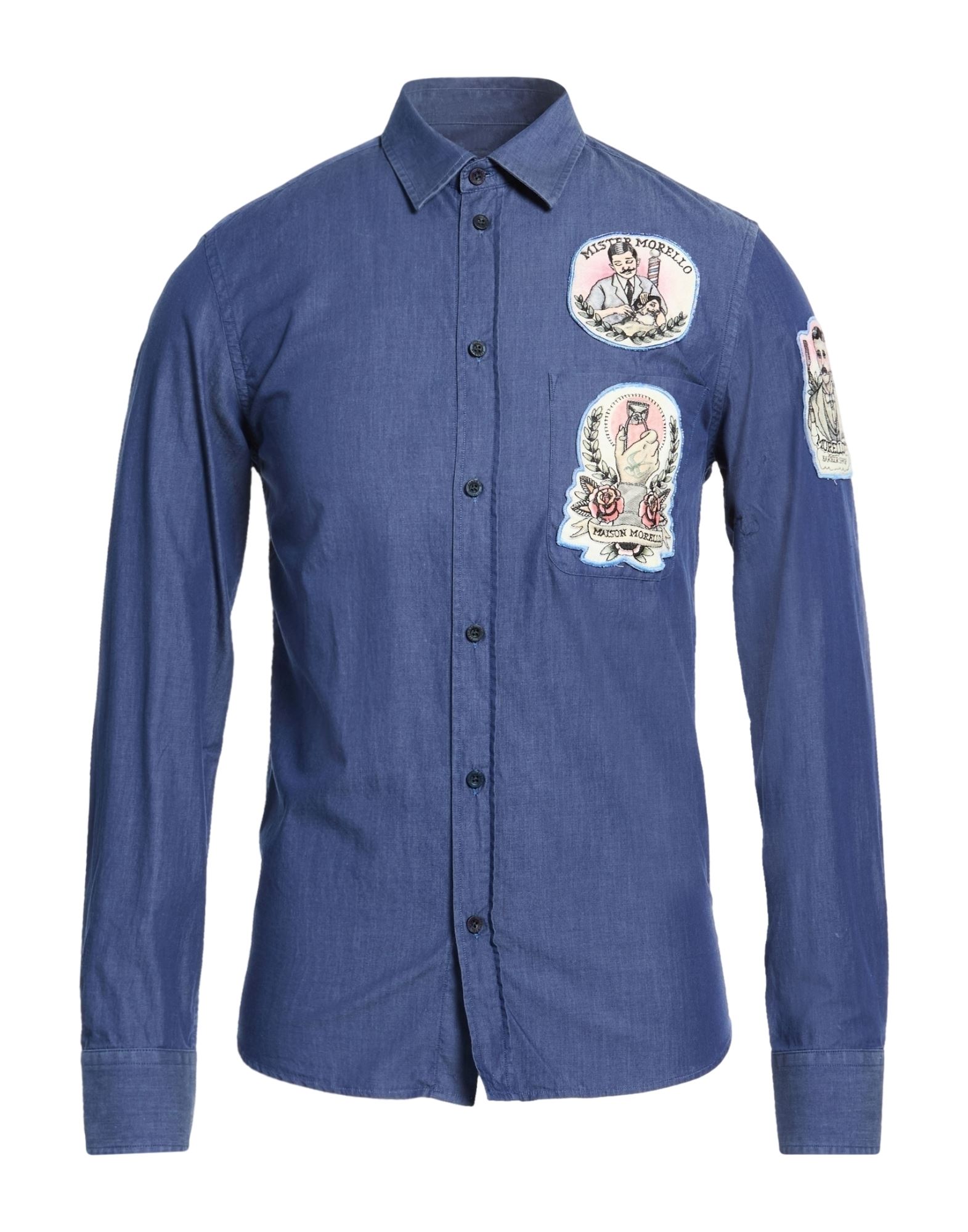 FRANKIE MORELLO Jeanshemd Herren Blau von FRANKIE MORELLO