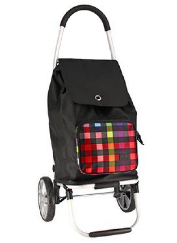 FRANKY - Franky ER8 Einkaufsroller klappbar 101/45/41cm 2,3kg Traglast ca 15kg multicolorcheck Schwarz von FRANKY