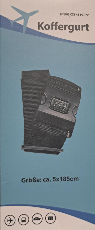 FRANKY - Franky KG03 Koffergurt mit Zahlenschloss schwarz Schwarz von FRANKY