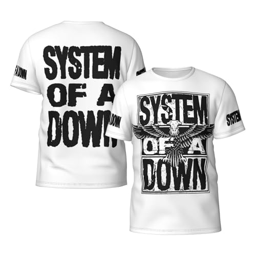 Herren The SOAD Down Music Rock Band System T-Shirts Kurzarm-T-Shirts Weich Haltbar Leichtgewichtig Modisch Casual Vielfältig Schwitzablegend Ideal für Reise und Workout von FRANTIO TUIOJAN