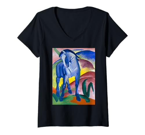 Damen FRANZ MARC - BLAUES PFERD T-Shirt mit V-Ausschnitt Damen FRANZ MARC - BLAUES PFERD T-Shirt mit V-Ausschnitt von FRANZ MARC PAINTINGS