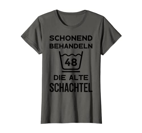Damen 48 JAHRE SCHONEND BEHANDELN ALTE SCHACHTEL 48. GEBURTSTAG T-Shirt Damen 48 JAHRE SCHONEND BEHANDELN ALTE SCHACHTEL 48. GEBURTSTAG T-Shirt von FRAUEN GESCHENK ZUM 48. GEBURTSTAG