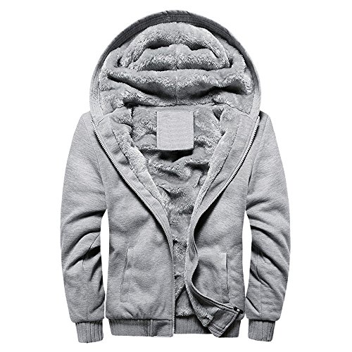 FRAUIT Herren Winterjacke Herbst Winter Männer SportMantel Hoodie Winter Warme Fleece Zipper Sweater Kapuzenpullover mit Reißverschlus Outwear Mantel Freizeit Kleidung Top Bluse von FRAUIT-Herren Top