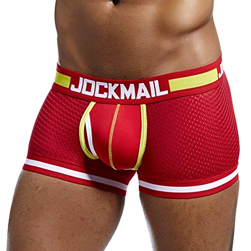 Boxershorts Herren FRAUIT Soft Slip Unterwäsche Unterhose Atmungsaktive Weiche Bequem Höschen Mesh Unterwäsche Slip für Sport und Freizeit Underpants Spleißen Hose von FRAUIT-Herren Unterwäsche